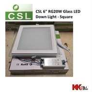 CSL 6" 6 inches 20W 26W Glass Panel Light LED DownLight kaca downlight - Square / Round