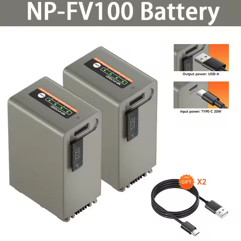PALO NP-FV100 FV100 Battery with Type-C USB Charging Input For Sony NP-FV30 NP-FV50 SX83E NP-FV90 FV