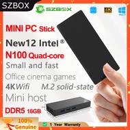 SZBOX Pocket มินิพีซ Mini PC 12th Intel Core N100, Windows 11 Quad-Core 4K Displays 16GB DDR5 1TB SSD, M.2 SSD, WIFI6, BT5.2, Office Home Desktop Mini Computers