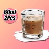 2Pcs Espresso Sloki 60ml Glass Measuring Cup 60 Ml Shot Glass Barista Cupping