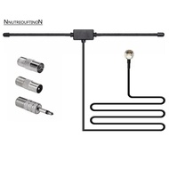FM Radio Antenna FM F-Head Sheep Horn Antenna for Car FM TV Radio Station 75 Ohms F Female to TV3.5 