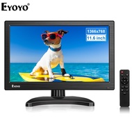 Eyoyo Portable Small HDMI Monitor 12 inch LCD Monitor 1366x768 w/HDMI VGA BNC AV Inputs Built-in Spe