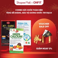 Comprehensive Health Combo Olympian Labs Green Calcium, X7, Careline Fish Oil - Genuine