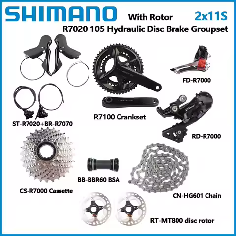 Shimano 105 R7100 Groupset 2x11 Speed With R7070 Brake R7020 Shifter Complete For Road Bike Original