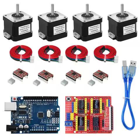 Nema17 Stepper Motor KIT + CNC Shield V3 Engraving Machine + A4988 Driver + 42 Stepper Motor Nema17 