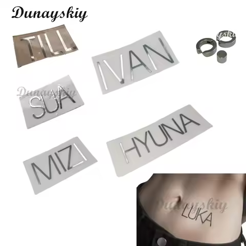 ALIEN STAGE Mizi Sua Luka Till Ivan HYUNA Cosplay Silver Glossy Choker Necklace Name Stickers Prop P