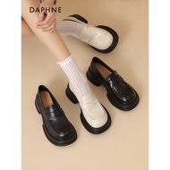 Daphne Thick-Soled Leather Loafers - British Prep Style Summer Shoes
