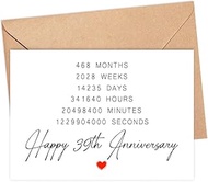 Happy 39th Anniversary Card - 39 Year Wedding Anniversary Card Gifts - Idea For Boyfriend - For Husb