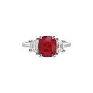 Platinum, 2.07ct Mozambique Ruby and Diamond Ring