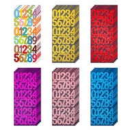 1 Inch Number Sticker 0-9 Glitter Silver Powder Glitter Multicolor Combination Sticker DIY Number Un
