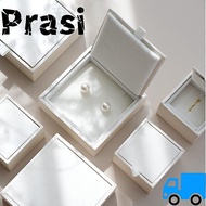 PRASI Jewelry Packaging Box, White/Pink Satin Jewelry Box, Elegant Display Organizer Earring Organiz
