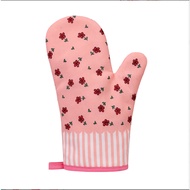 YUEW PINK Flower Gloves Cooking Oven Thick Heat Resistant / Oven Hand Gloves Baking Microwave Oven G