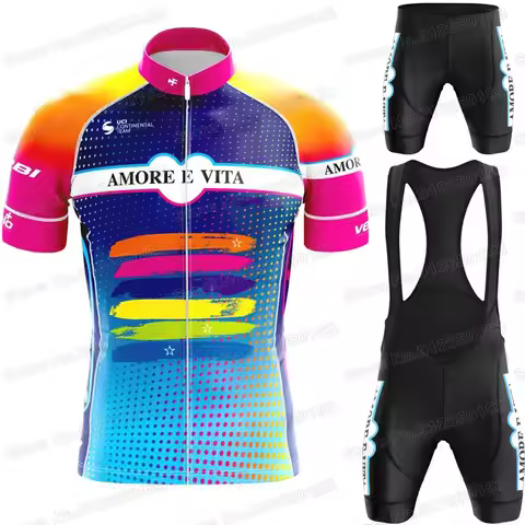 2022 AMORE E VITA Cycling Jersey Set Summer Cycling Clothing Road Bike Shirts Suit Bicycle Bib Short