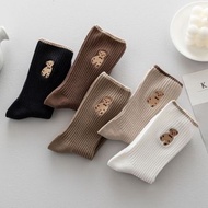 Teddy Bear Socks Long Socks Korean Fashion Socks Men's and Women's Socks [x]