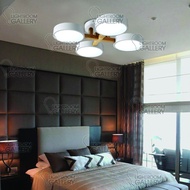 X9213/4 Wooden Macoron Grey Luxury LED Ceiling Light / Lampu Siling