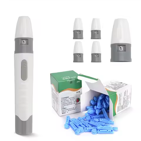 50pcs/box Disposable Needles Blood Glucose Use for Sterile Lancets Vent Adjustable Depth Blood Lance