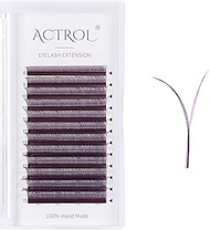 ACTROL YY Eyelashes Extension Lashes Dark Purple C Curl 0.07mm 8-15mm Mixed Y Lash Volume Extension 