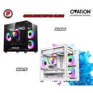 ♞DESKTOP GAMING CASE OVATION ONLY HYPER CLEAR WHITE /BLACK