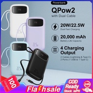 Baseus Qpow2 Power Bank 20000mAh 10000mAh PD 22.5W 20W Fast Charging Powerbank Built in Dual-Cable P