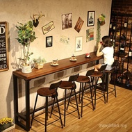 Bar Feet Household Solid Wood Narrow Table Chair g Long Bar Feet Combination Side Back Wall Shop Mil