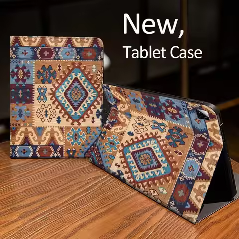 Brown Geometric Pattern Rug For Xiaomi Mi Redmi Pad 2 4 5 7S 6S 6 7 8 Plus SE Pro K 2025 inch 8.7 11