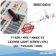 Yamaha Original Y15ZR V1 V2 / NVX V1 V2 / NMAX V2 License Light Screw Lampu Nombor Plate - 98907-040