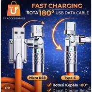 Type C Data Cable Micro USB/ 180 Degree Rotation 120W Type C Charger Cable 6A Fast Charging Type C U