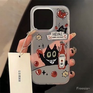 Ketchup Cat Apple 15promax Transparent Phone Case iPhone14/Unique 8plus/7/x Cute 8Q4K