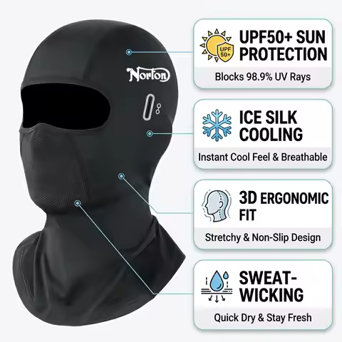 For Norton Commando forum 961 850 MK3 750 Motorcycle Balaclava Summer UV Protection Glasses Face Bre