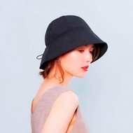 日本 COGIT - 99%抗UV！抽繩折疊防曬遮陽帽-黑 (56-58cm)