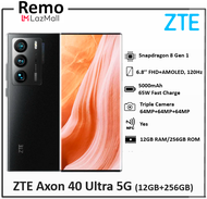 ZTE Axon 40 Ultra 5G *FREE NTUC Voucher* | 64MP Triple Camera | Under-display Camera | Snapdragon 8 Gen 1 | 6.8" FHD+ AMOLED screen 120Hz