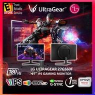 LG 27" UltraGear Full HD HDR10 IPS/ 180Hz/ 1ms (GtG)/ HDMI+DP/ AMD FREE SYNC, G-SYNC Gaming Monitor 