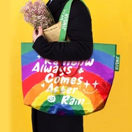 Ready Stock Portable Tote Bag Woven Bag IKEA IKEA Rainbow Supermarket Shopping Storage Moving PP Gift Snakeskin Bag