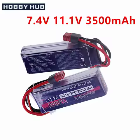 2S 3S Lipo Battery 7.4V 11.1V 3500mAh 30C with T Deans For MJX Hyper Go 14211 14304 16208 16210 1620