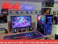 Bộ máy tính Core i5 4690 + GTX 750ti 2GB/ Màn hình 22in FHD mới/tặng phím chuột led + loa âm thanh