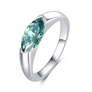 แหวนเพชรมอยส์ซอไนต์ของแท้1ct ผ่านการทดสอบเพชรเป็นของขวัญ S925เงิน