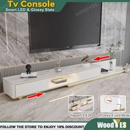 WOODYES TV Cabinet Tv Console Rock Coffee Table Combination Living Room Extremely Simple Floor Telescopic TV Console Cabinet With Smart LED
