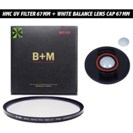 B+M HMC UV FILTER 67MM + WHITE LENS CAP 67MMBalance