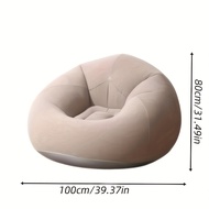 1pc Large Inflatable Bean Bag Chair - Portable & Washable PVC Lounger for Living Room Camping and Ou