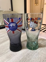 2個一組7-11 Hello Kitty40週年經典玻璃曲線杯 限定版拼圖紀念杯 玻璃曲線 杯子 水杯 茶杯 玻璃杯 果汁杯