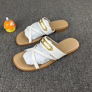 未使用 Hermes愛馬仕豬鼻子平底拖鞋 尺碼：39 碼