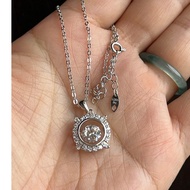 Necklace set with pendant (not separated and removed) made of silver engraved with Ag925, diamond ch