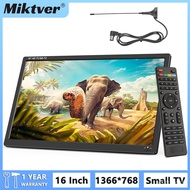 Miktver 16" Portable TV Monitor HD 1366x768 Dual Tuner ATSC&NTSC Support Remote control, HDMI AV B F