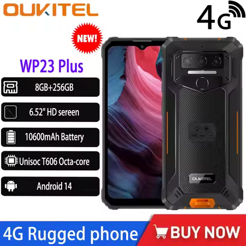 Oukitel WP23 Plus 4G Rugged Smartphone Android 14 6.52" HD 8GB+256GB Unisoc T606 Octa-core Mobile Ph