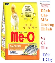 THỨC ĂN MÈO LỚN Me-O Dạng hạt Vị cá thu Túi 1.2kg Xuất xứ Thái Lan - Pet shop 24