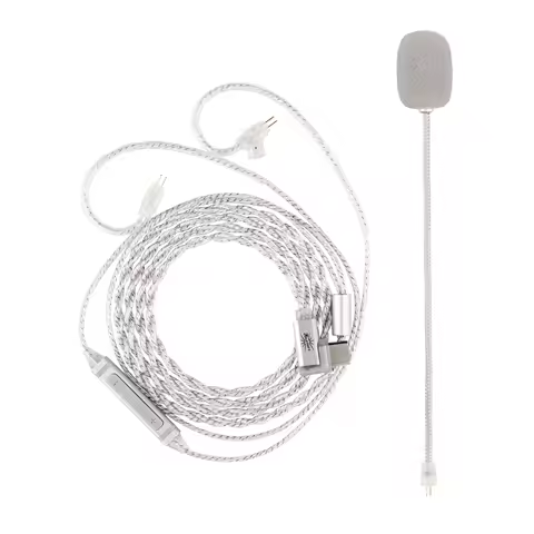 Kiwi Ears S-Link Type-C 0.78mm IEM Cable with Specialized Gaming Microphone & Dual Microphone Settin