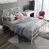 Double Iron Frame Bed for B&B Children1.8m Modern minimalist bedroom wrought iron bed for adults in 