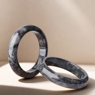 Xinjiang Black Chicken Black Blue White Bracelet Black White Carbonate Jade Bracelet Blue White Quar