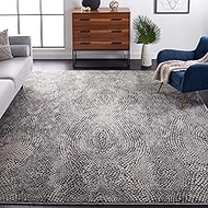 Safavieh Lurex Collection LUR185Z Modern Contemporary Abstract Area Rug, 8' x 10', Black/Light Grey