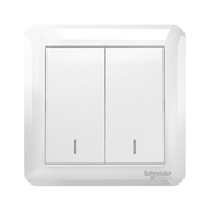 Schneider Affle Plus A3G32B2A_WE_G2 2 Gang 2 Way Flush Switch 10AX Wall Light Switch White (Urbanwar